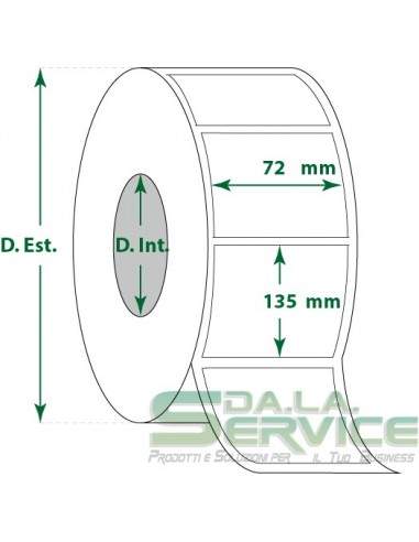 Etichette adesive in rotoli - f-to. 72X135 mm (bxh) - Termica My Label - 1