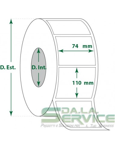 Etichette adesive in rotoli - f-to. 74X110 mm (bxh) - Termica My Label - 1