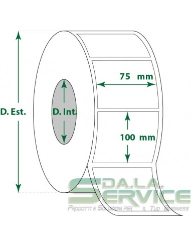 Etichette adesive in rotoli - f-to. 75X100 mm (bxh) - Termica My Label - 1