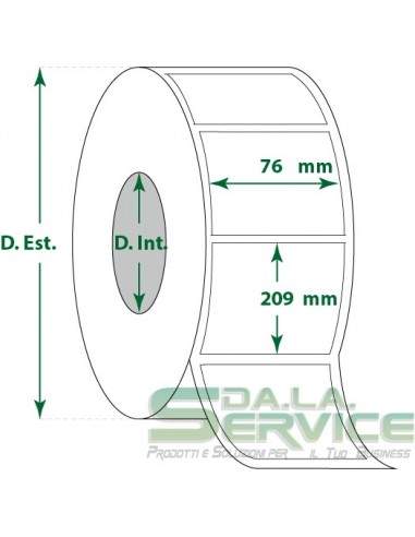 Etichette adesive in rotoli - f-to. 76X209 mm (bxh) - Termica My Label - 1