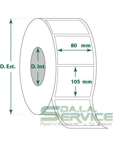 Etichette adesive in rotoli - f-to. 80X105 mm (bxh) - Termica My Label - 1