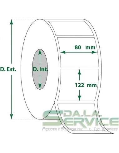 Etichette adesive in rotoli - f-to. 80X122 mm (bxh) - Termica My Label - 1