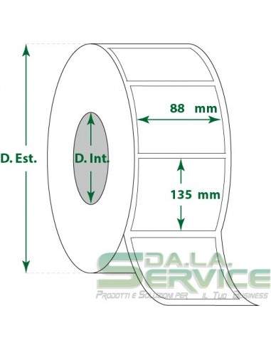 Etichette adesive in rotoli - f-to. 88X135 mm (bxh) - Termica My Label - 1