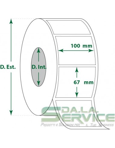 Etichette adesive in rotoli - f-to. 100X67 mm (bxh) - Termica My Label - 1