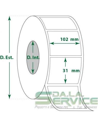 Etichette adesive in rotoli - f-to. 102X31 mm (bxh) - Termica My Label - 1