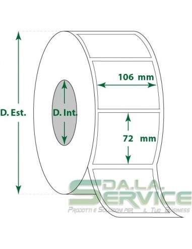 Etichette adesive in rotoli - f-to. 106X72 mm (bxh) - Termica My Label - 1