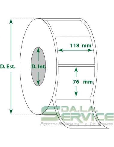 Etichette adesive in rotoli - f-to. 118X76 mm (bxh) - Termica My Label - 1