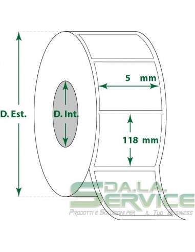 Etichette adesive in rotoli - f-to. 5X118 mm (bxh) - Termica My Label - 1