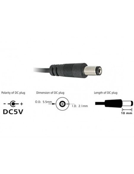 Cavo Alimentazione Usb Connettore Dc 5.5 X 2.1 Mm Mt 1