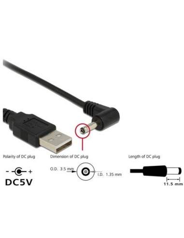 Cavo Di Alimentazione Usb Dc 3,5 X 1,35Mm 90Â° 1,5 Mt
