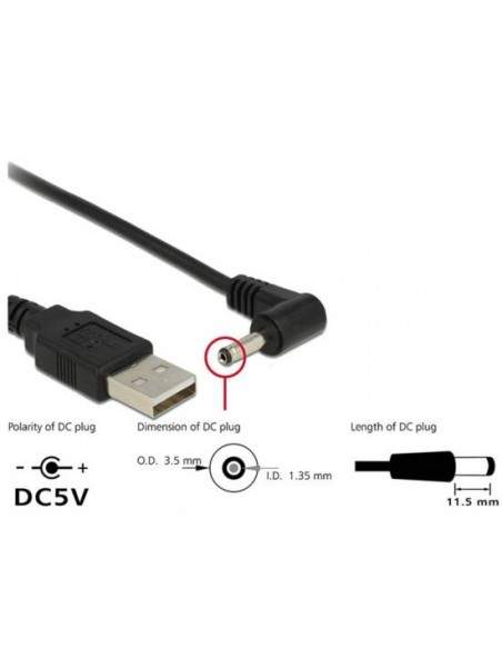 Cavo Di Alimentazione Usb Dc 3,5 X 1,35Mm 90Â° 1,5 Mt
