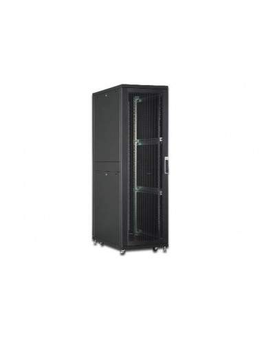 Armadio Rack 19" 42 Unita' Linea Server (A)1970 X (L)600 (P)1000Mm. Colore Nero Con Porta Traforata E Ruote