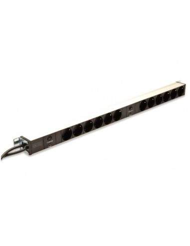 Multipresa In Alluminio Con 12 Prese Su 2 Circuiti Per Armadi Rack