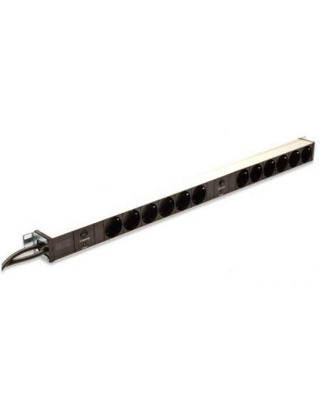 Multipresa In Alluminio Con 12 Prese Su 2 Circuiti Per Armadi Rack