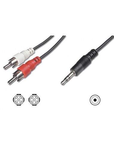 Cavo Stereo Per Collegamento Casse-Scheda Audio 1 Connettore 3,5 Mm. - 2 Connettori Cinch (Rca) Maschio - Mt. 20