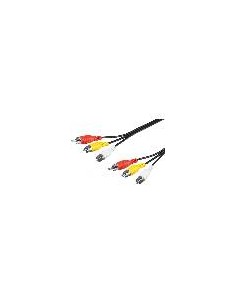 Cavo Audio Video 3 Connettori Rca Maschio/Maschio (2Xaudio 1Xvideo)  Mt. 2 2