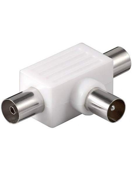 Adattatore Coassiale Connettori 2 Femmina 1 Maschio In Plastica Adattatore Coassiale Connettori 2 Femmina 1 Maschio In Plastica
