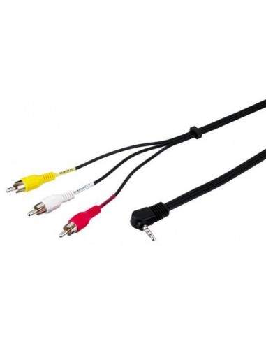 Cavo Audio Video Con Connettori 1X3,5Mm Maschio 4 Poli - 3X Chinch. (Rca) Maschio 1,5 Mt In Blister Da Esposizione