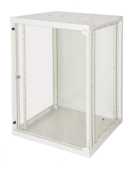 Armadio Rack 19" 15 Unita' Da Muro (A)750X (L)540 X Profondita' 600 Mm. Colore Grigio Chiaro