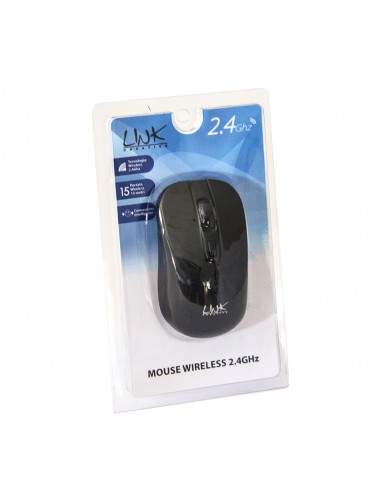 Mouse Wireless 3 Tasti Nero Ricevitore Usb 1000 Dpi