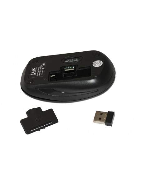 Mouse Wireless 3 Tasti Nero Ricevitore Usb 1000 Dpi