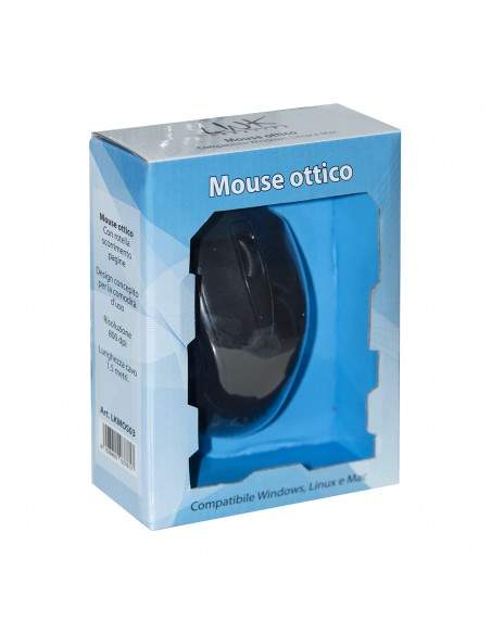 Mouse Ottico Usb 3 Tasti Nero