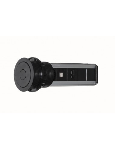 Multipresa Da Tavolo A Scomparsa Con 2 Prese 16A Femmina Ita/Schuko, 1 Rj45, 1 Rj11, 2 Usb