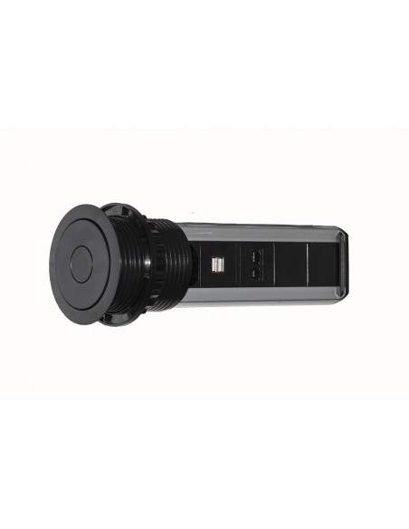 Multipresa Da Tavolo A Scomparsa Con 2 Prese 16A Femmina Ita/Schuko, 1 Rj45, 1 Rj11, 2 Usb