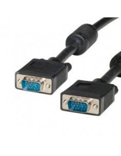 Cavo Vga Monitor 15 Poli Doppia Schermatura Maschio/Maschio Mt.15 Con Ferrite Colore Nero