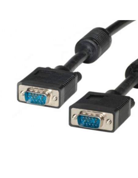 Cavo Vga Monitor 15 Poli Doppia Schermatura Maschio/Maschio Mt.15 Con Ferrite Colore Nero