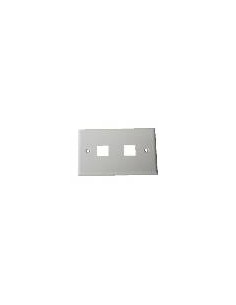 Placca Portafrutti 2 Posizioni Per Jack Utp/Stp Colore Chiaro 2