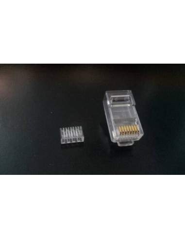 Connettore Plug 8 Poli Non Schermato Cat. 6 Utp Rj45 Con Inseritore Per Cavo Rete Flessibile