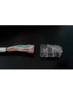Connettore Plug 8 Poli Non Schermato Cat. 6 Utp Rj45 Con Inseritore Per Cavo Rete Flessibile 2