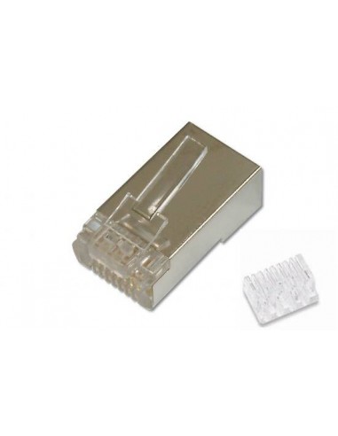 Connettore Plug 8 Poli Schermato Cat.6 Rj45 Con Inseritore Per Cavo Rete Flessibile