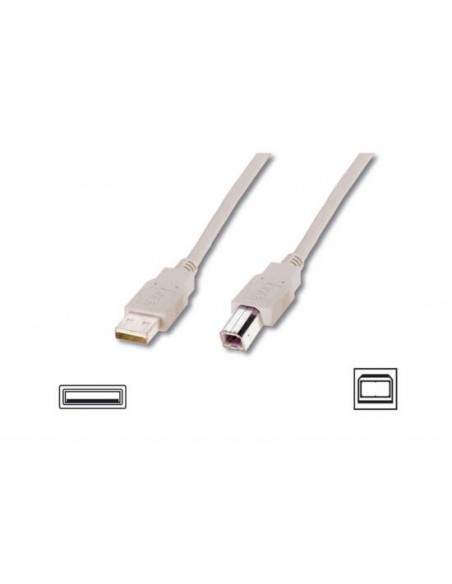 Cavo Usb 2.0 Connettori A-B, Lunghezza Mt. 3 Colore  Grigio Chiaro