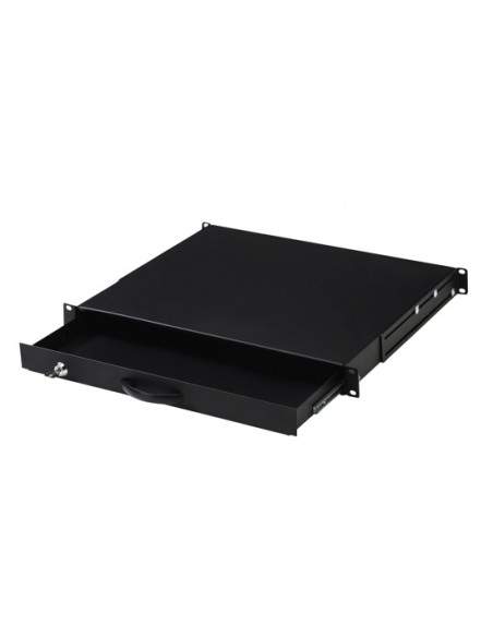 Cassetto Estraibile Con Maniglia E Chiusura A Chiave Per Armadi Rack 19" Misure Mm. 482X45X492 Colore Nero
