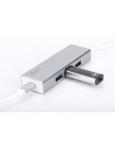 Hub Usb 3.0 Con 3 Porte Usb 3.0 Tipo "A" E 1 Porta Tipo "C", Connettore Maschio Tipo "C"