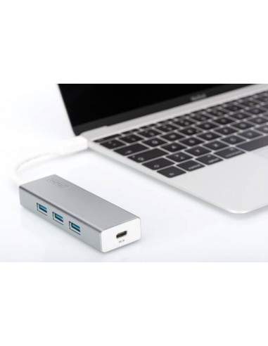 Hub Usb 3.0 Con 3 Porte Usb 3.0 Tipo "A" E 1 Porta Tipo "C", Connettore Maschio Tipo "C"