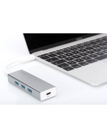 Hub Usb 3.0 Con 3 Porte Usb 3.0 Tipo "A" E 1 Porta Tipo "C", Connettore Maschio Tipo "C"