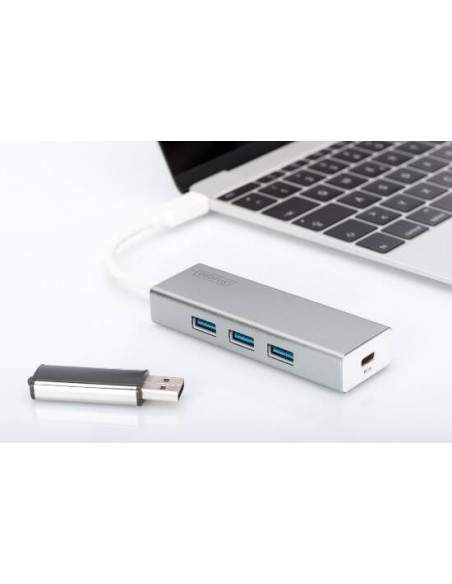 Hub Usb 3.0 Con 3 Porte Usb 3.0 Tipo "A" E 1 Porta Tipo "C", Connettore Maschio Tipo "C"