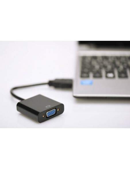 Cavo Adattatore Hdmi Maschio-Vga Femmina Cm. 15 Con Presa Audio 3,5Mm. Colore Nero