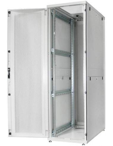 Armadio Rack 19" 42 Unita' Linea Server (A)1970 X (L)600 (P)1000Mm. Colore Grigio Chiaro Con Porta Traforata E Ruote