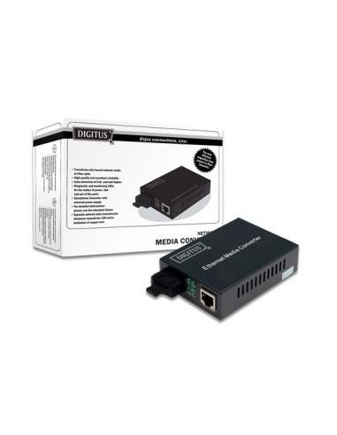 Convertitore 10/100/1000 Gigabit Media Converter Rj45 - Fibra Ottica St 1000Base-Sx,