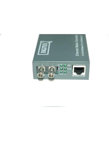 Convertitore 10/100/1000 Gigabit Media Converter Rj45 - Fibra Ottica St 1000Base-Sx,