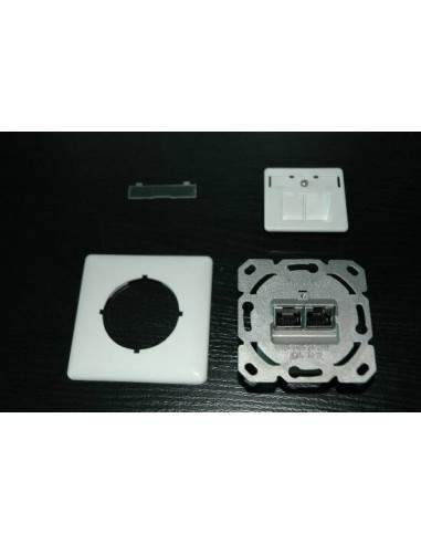 Placca Presa Muro Cat. 6A Schermata Con 2 Prese Rj45 Installazione Cavi Orizzontale