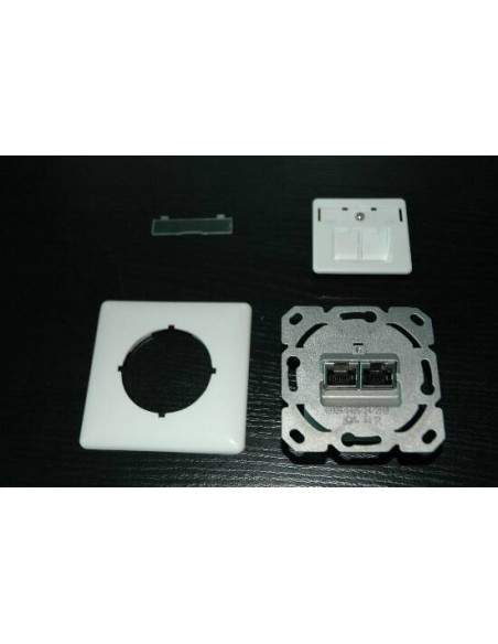 Placca Presa Muro Cat. 6A Schermata Con 2 Prese Rj45 Installazione Cavi Orizzontale