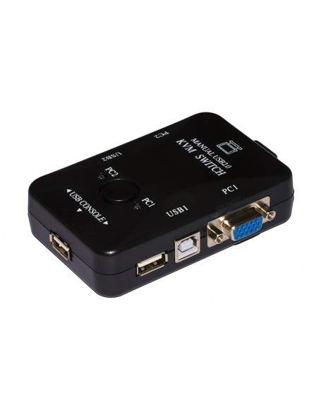 Switch Kvm Manuale Per 2 Pc Usb/Vga Con 1 Mouse, 1 Tastiera Usb E 1 Monitor Vga Con Cavi Inclusi Switch Kvm Manuale Per 2 Pc Usb/Vga Con 1 Mouse, 1 Tastiera Usb E 1 Monitor Vga Con Cavi Inclusi