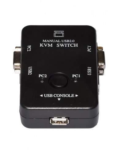 Switch Kvm Manuale Per 2 Pc Usb/Vga Con 1 Mouse, 1 Tastiera Usb E 1 Monitor Vga Con Cavi Inclusi Switch Kvm Manuale Per 2 Pc Usb/Vga Con 1 Mouse, 1 Tastiera Usb E 1 Monitor Vga Con Cavi Inclusi