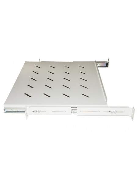 Ripiano Universale Per Armadio Rack Estraibile Su Binari Telescopici 1 Unita' Grigio 350Mm.