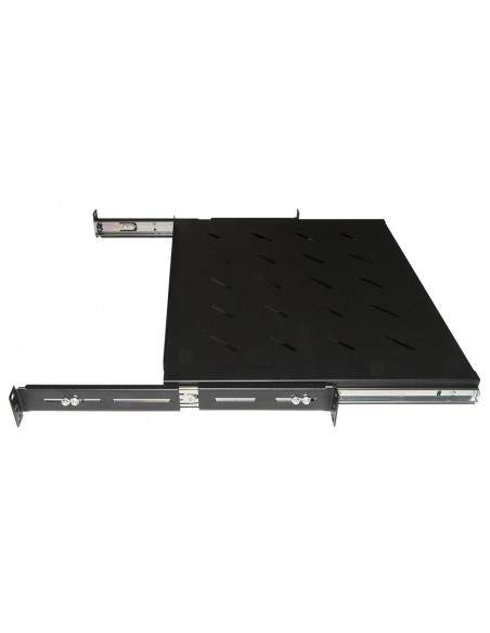 Ripiano Universale Per Armadio Rack Estraibile Su Binari Telescopici 1 Unita' Nero 350Mm.